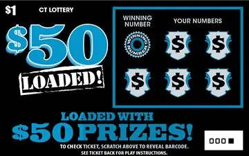 $50 LOADED! Connecticut scratch game ticket