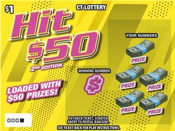 HIT $50 2ND EDITION Connecticut scratch game ticket