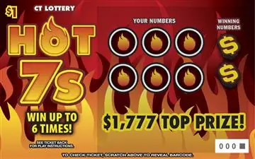 HOT 7s Connecticut scratch game ticket