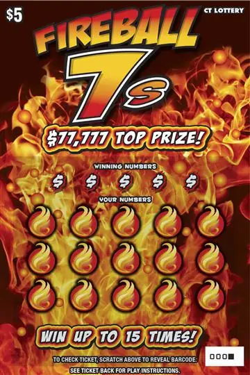 FIREBALL 7S Connecticut scratch game ticket