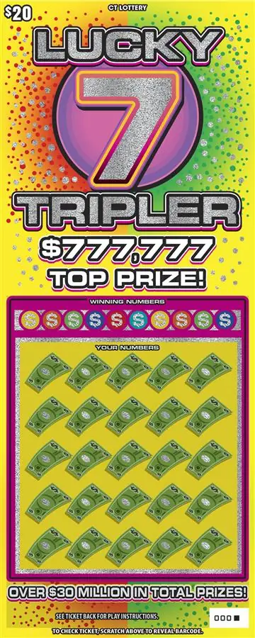 LUCKY 7 TRIPLER Connecticut scratch game ticket