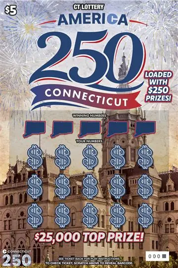 AMERICA 250 CONNECTICUT Connecticut scratch game ticket