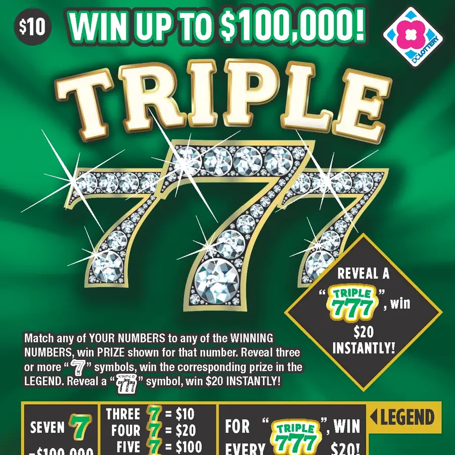 Triple 777 District of Columbia scratcher ticket