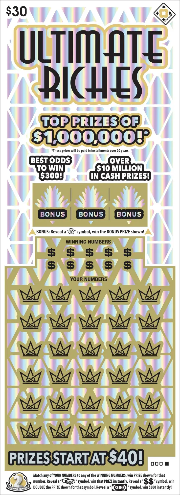 Ultimate Riches District of Columbia scratcher ticket