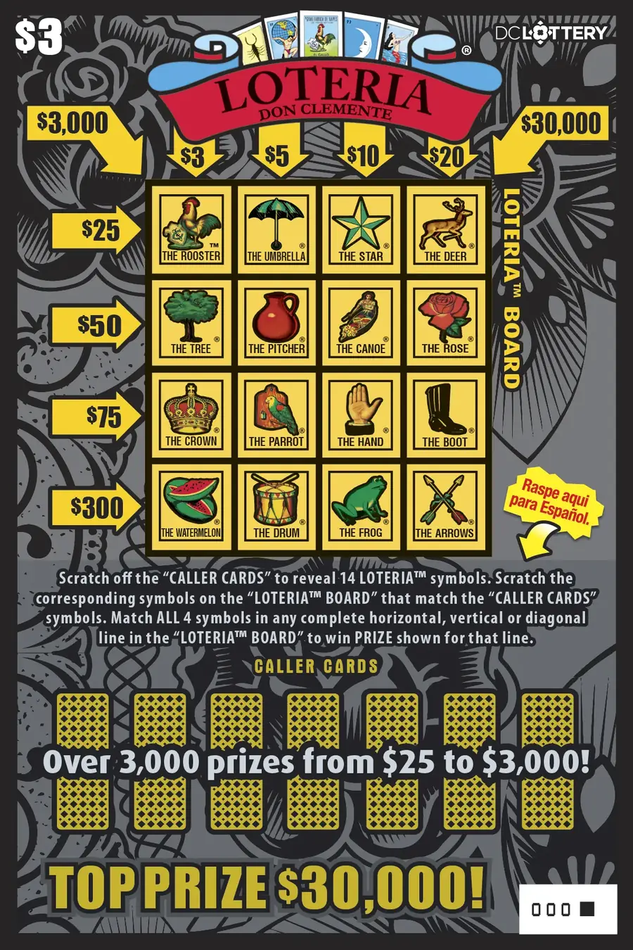 LOTERIA™ District of Columbia scratcher ticket