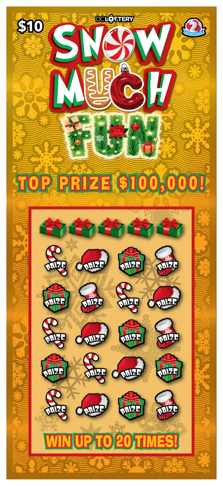 Snow Much Fun District of Columbia scratcher ticket