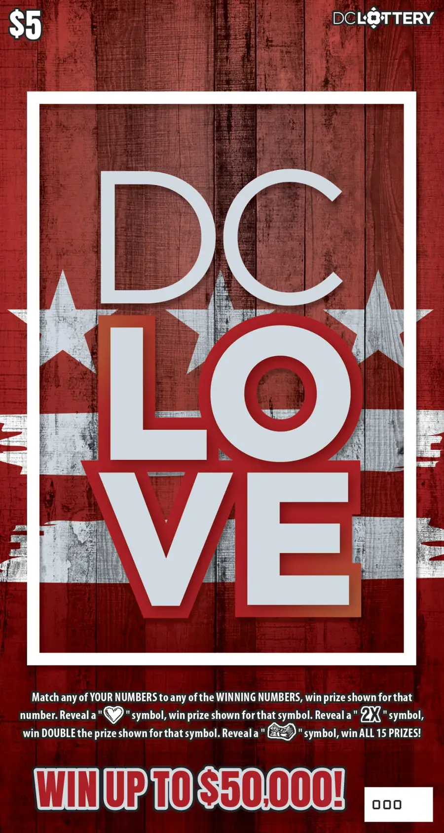 DC LOVE District of Columbia scratcher ticket