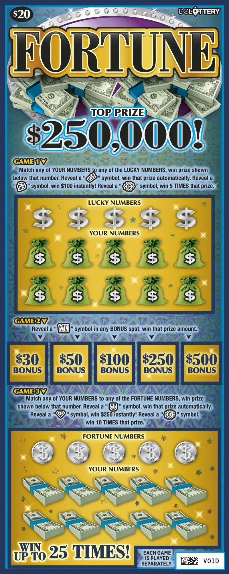 Fortune District of Columbia scratcher ticket