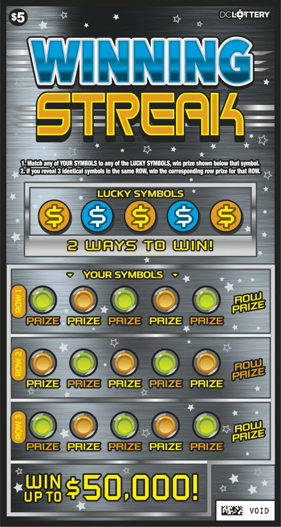 Winning Streak District of Columbia scratcher ticket