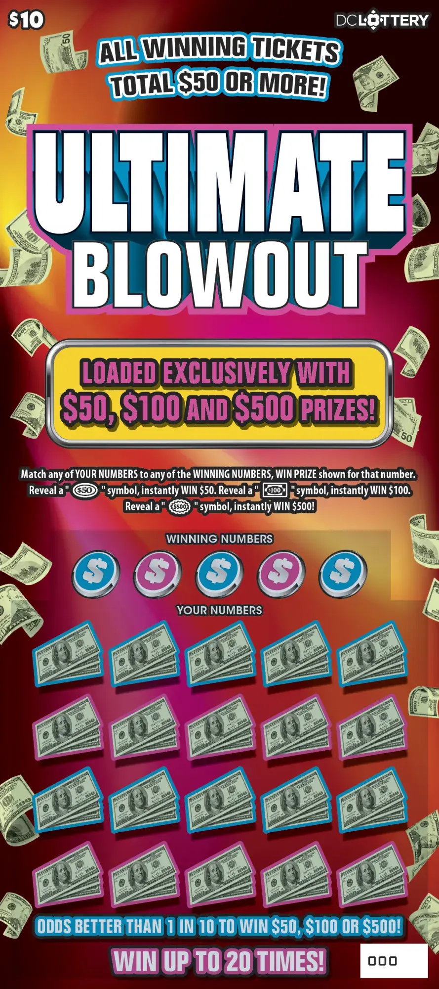 Ultimate Blowout District of Columbia scratcher ticket