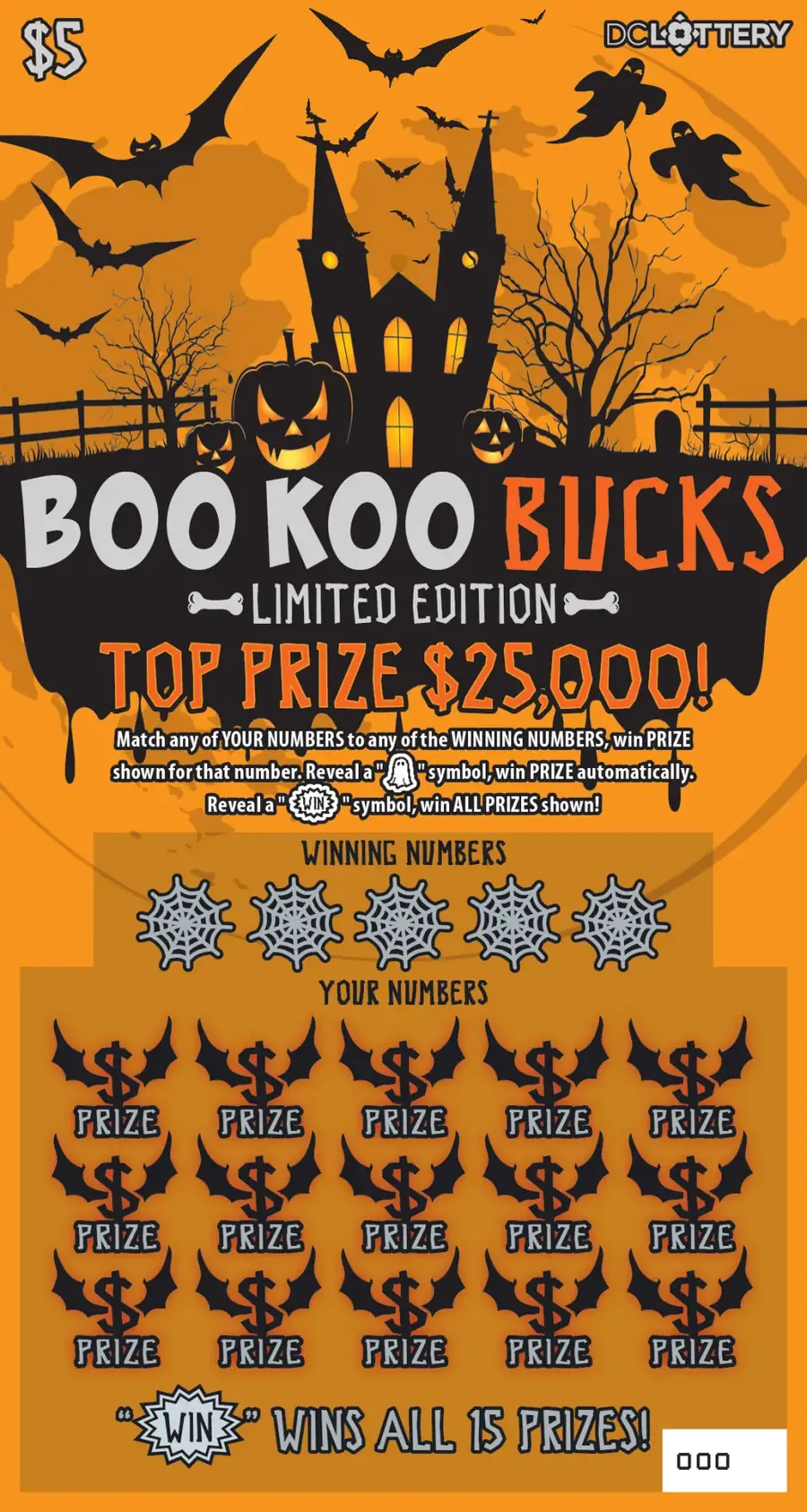 Boo Koo Bucks District of Columbia scratcher ticket