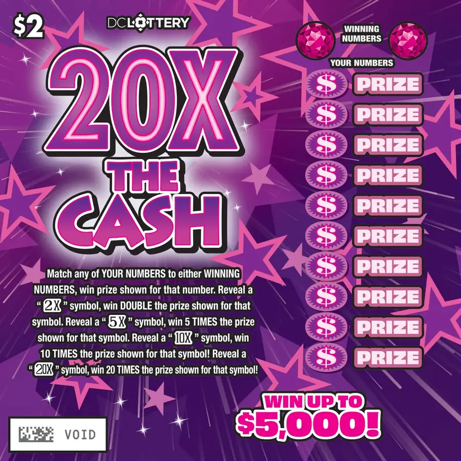 20X The Cash District of Columbia scratcher ticket