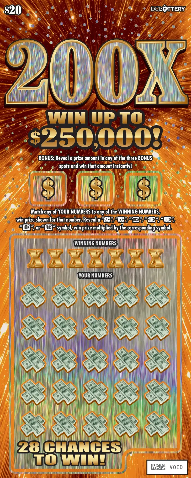 200X District of Columbia scratcher ticket