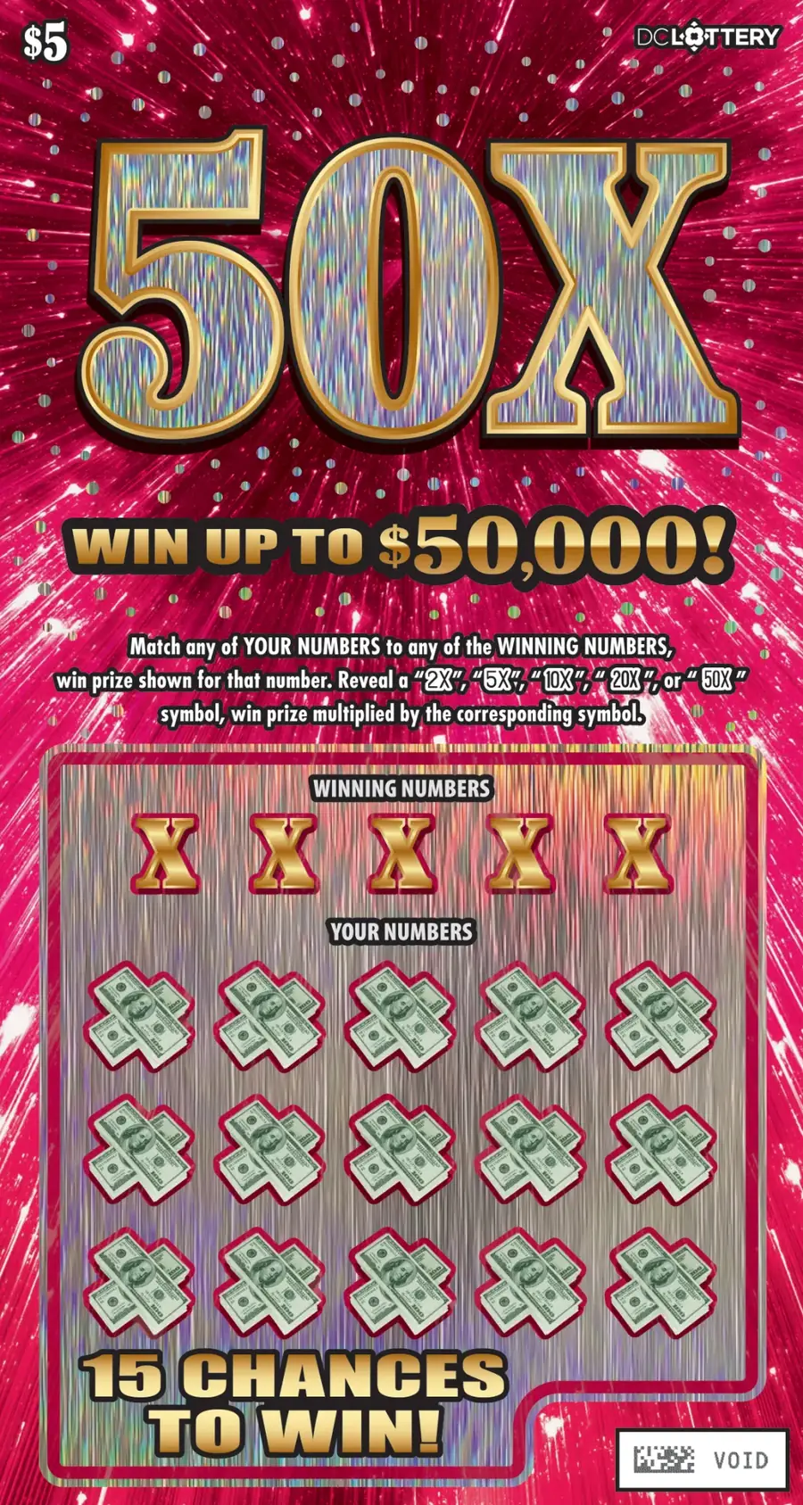 50X District of Columbia scratcher ticket