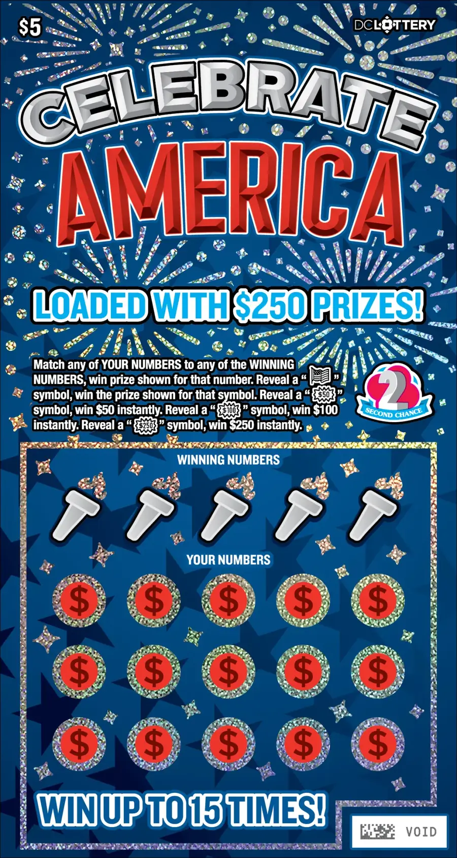 Celebrate America District of Columbia scratcher ticket