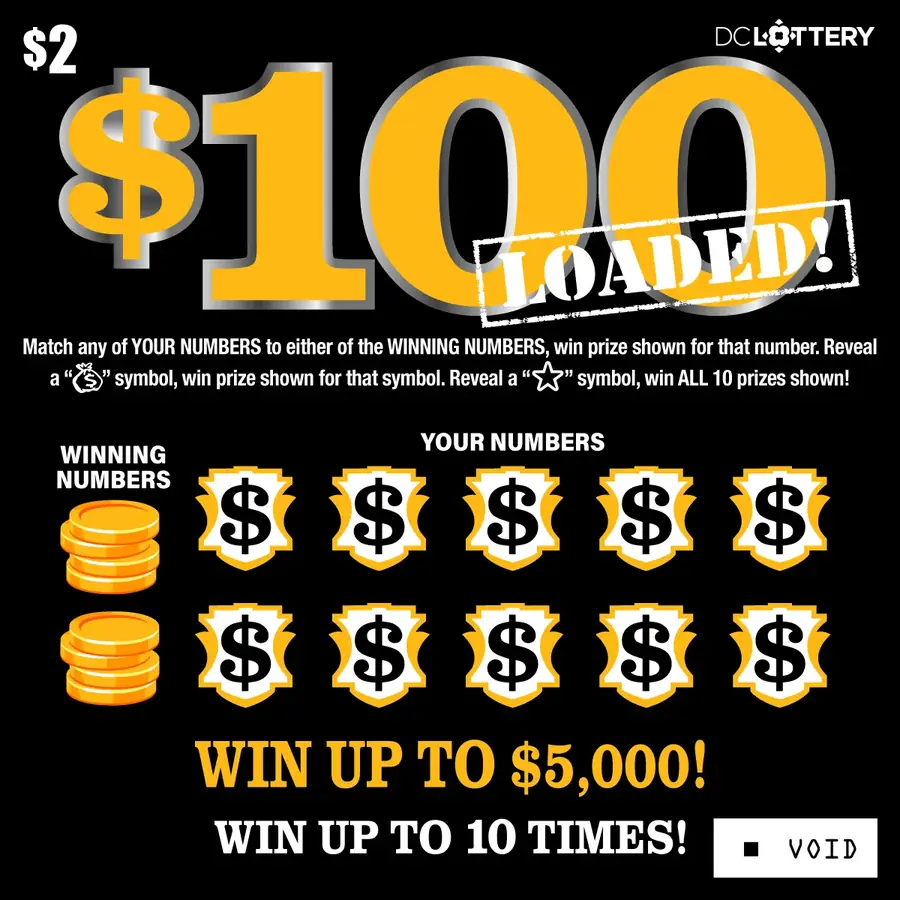 $100 Loaded! District of Columbia scratcher ticket
