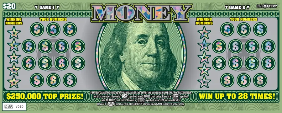 Money District of Columbia scratcher ticket