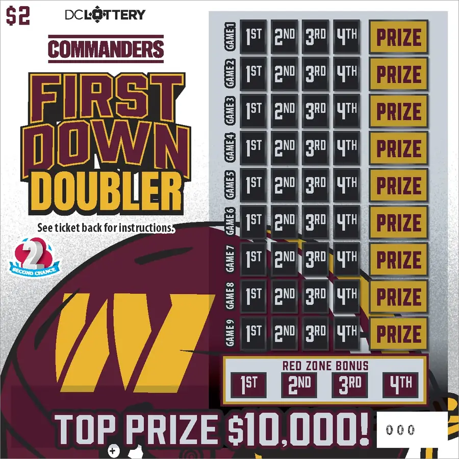 Commanders First Down Doubler District of Columbia scratcher ticket