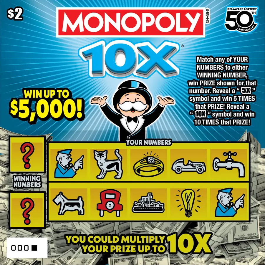 MONOPOLY 10X Delaware instant game ticket