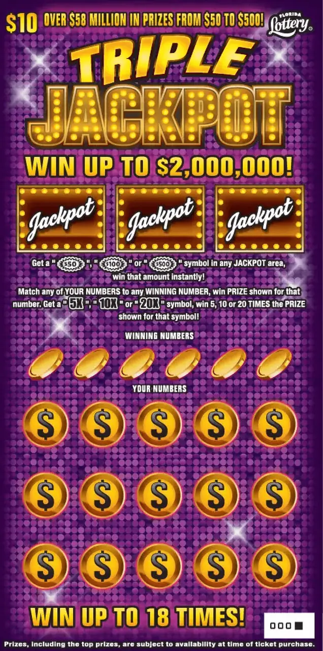 Triple Jackpot Florida scratch-off ticket