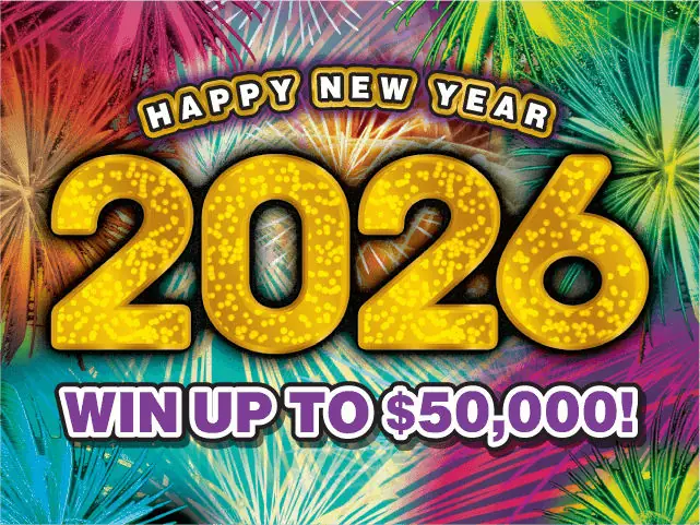 HAPPY NEW YEAR 2026 Florida scratch-off ticket