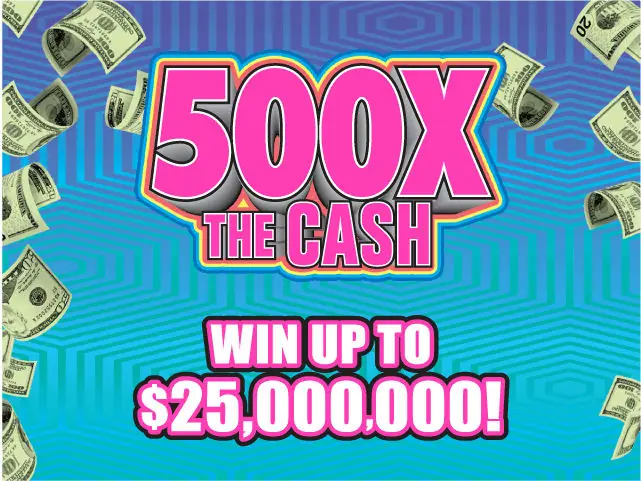 500X THE CASH Florida scratch-off ticket