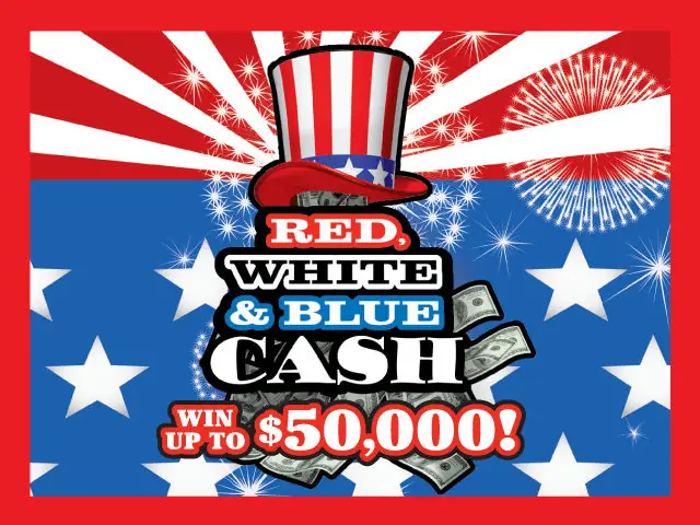 Red, White & Blue Cash Florida scratch-off ticket