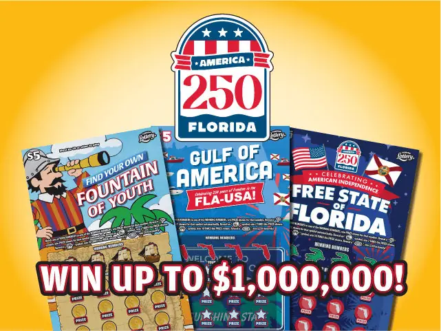 America 250 Florida Florida scratch-off ticket
