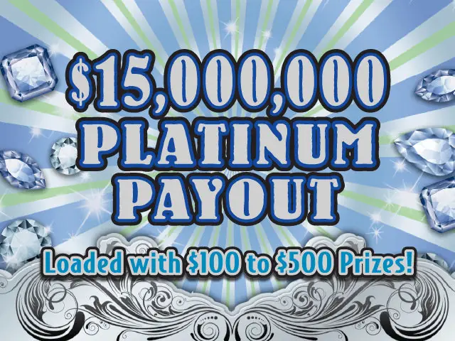$15,000,000 Platinum Payout Florida scratch-off ticket