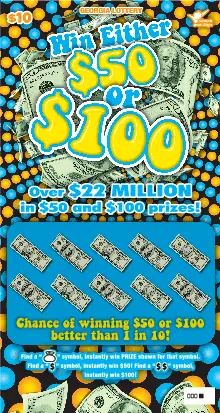 WIN EITHER $50 OR $100 Georgia scratcher ticket