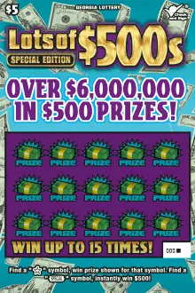 Lots of $500s SPECIAL EDITION Georgia scratcher ticket