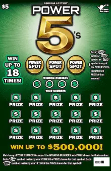 POWER 5's Georgia scratcher ticket