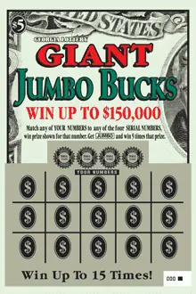 GIANT JUMBO BUCKS Georgia scratcher ticket