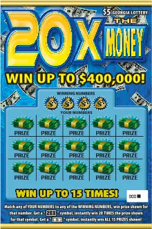 20X THE MONEY Georgia scratcher ticket