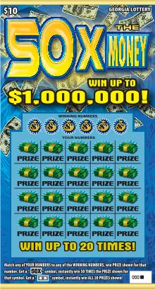 50X THE MONEY Georgia scratcher ticket