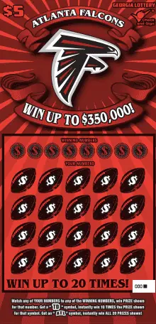 ATLANTA FALCONS Georgia scratcher ticket
