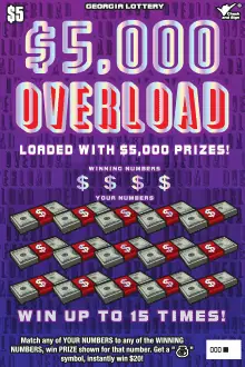 $5,000 OVERLOAD Georgia scratcher ticket