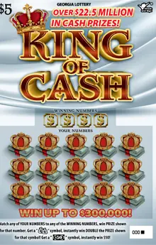 KING OF CASH Georgia scratcher ticket