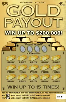 GOLD PAYOUT Georgia scratcher ticket