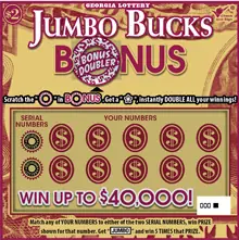 JUMBO BUCKS BONUS Georgia scratcher ticket