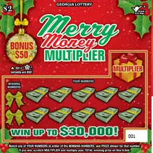 Merry Money MULTIPLIER Georgia scratcher ticket