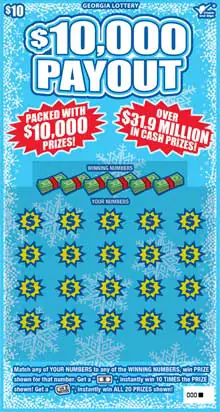 $10,000 PAYOUT Georgia scratcher ticket