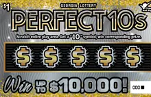 PERFECT 10s Georgia scratcher ticket