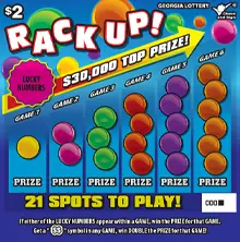 RACK UP! Georgia scratcher ticket