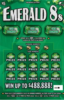EMERALD 8s Georgia scratcher ticket