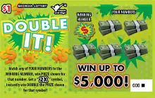 DOUBLE IT! Georgia scratcher ticket