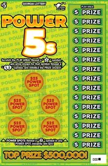 POWER 5s Georgia scratcher ticket
