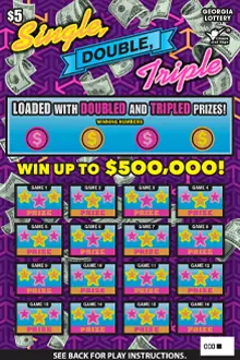 Single, DOUBLE, Triple Georgia scratcher ticket