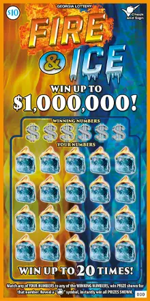 FIRE & ICE Georgia scratcher ticket