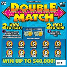DOUBLE MATCH Georgia scratcher ticket